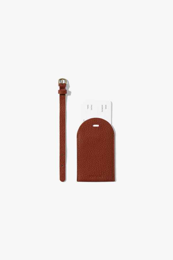 HALE LUGGAGE TAG WITH BUCKLE - CHESTNUT