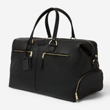 OXLEY OVERNIGHT BAG - BLACK WITH LIGHT BRUSHED GOLD HARDWARE