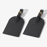 HALE DUO LUGGAGE TAG - BLACK WITH GOLD HARDWARE