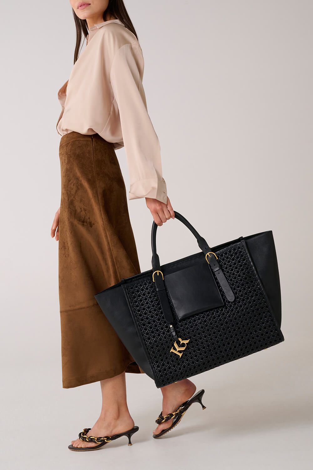 Kinnon Sustainable Rattan Leather Weave Work And Travel Bag – K I N N O N