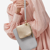 EADIE CLUTCH - DOVE GREY/GOLD