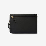 STARK LAPTOP SLEEVE - BLACK WITH LIGHT BRUSHED GOLD HARDWARE
