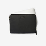 STARK LAPTOP SLEEVE - BLACK WITH LIGHT BRUSHED GOLD HARDWARE